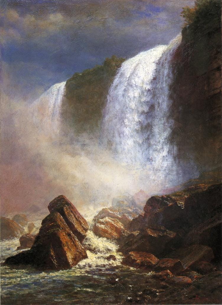 Albert Bierstadt’s “Falls of Niagara from Below,” 1850. WikiArt. Public Domain.